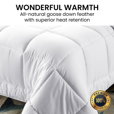 Laura Hill 700gsm Goose Down Feather Comforter Doona — Super King, Cotton Cover — Allure Home Collections