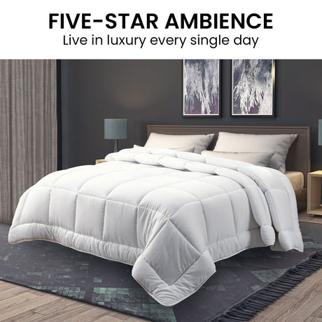 Laura Hill 700gsm Goose Down Feather Comforter Doona — Super King, Cotton Cover — Allure Home Collections