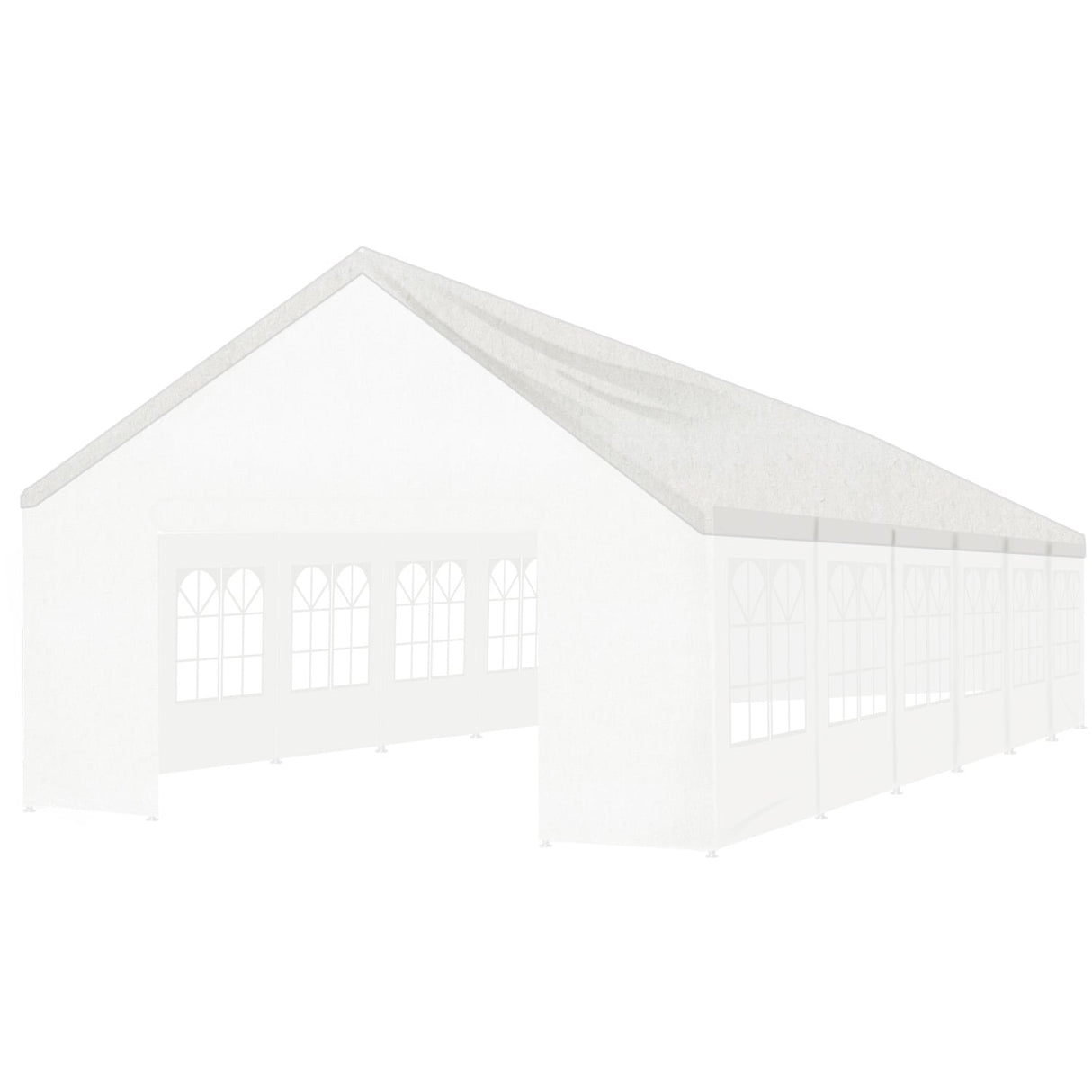 White replacement roof cover fitted to a 6 x 12 m event marquee frame