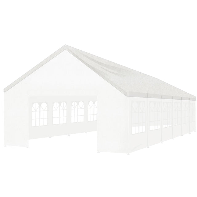 White replacement roof cover fitted to a 6 x 12 m event marquee frame