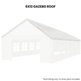 Folded white polyethylene marquee roof cover shown out of its packaging