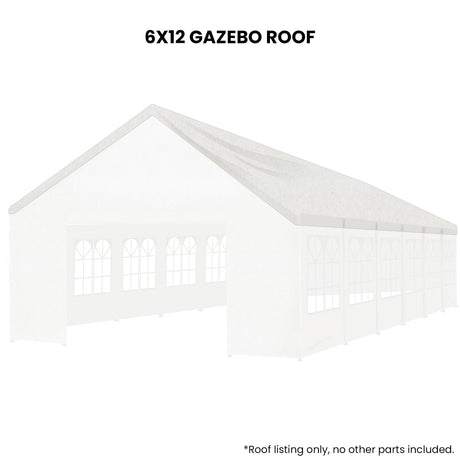 Folded white polyethylene marquee roof cover shown out of its packaging
