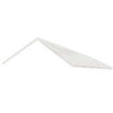 Close up of the white polyethylene roof fabric and reinforced seam