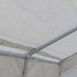 Corner detail of the marquee roof cover showing an eyelet tie point