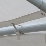 Marquee roof cover viewed from below inside the erected marquee