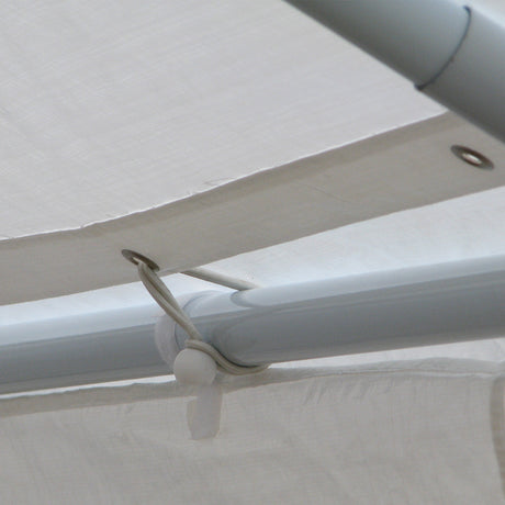 Marquee roof cover viewed from below inside the erected marquee
