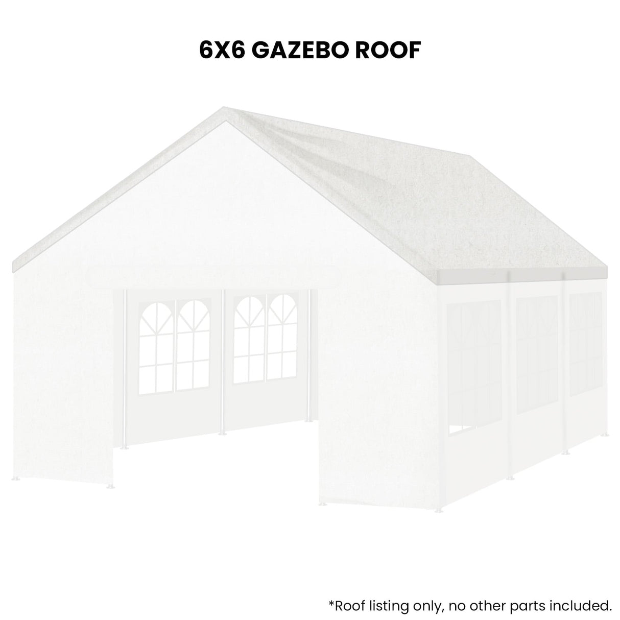 Folded white polyethylene marquee roof cover shown out of its packaging