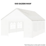 Folded white polyethylene marquee roof cover shown out of its packaging