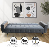 Sarantino Ava Dark Grey Velvet Sofa Bed