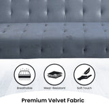 Sarantino Ava Light Grey Velvet Sofa Bed