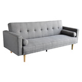 Sarantino MADISON 3-Seater Sofa Bed — Light Grey Linen, Modern Design — Allure Home Collections