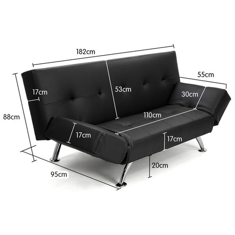 Sarantino Brooklyn Faux Leather Sofa Bed