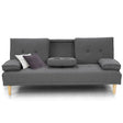 Sarantino ROCHESTER Dark Grey Linen Sofa Bed — High-Density Foam, Guest Bed — Allure Home Collections