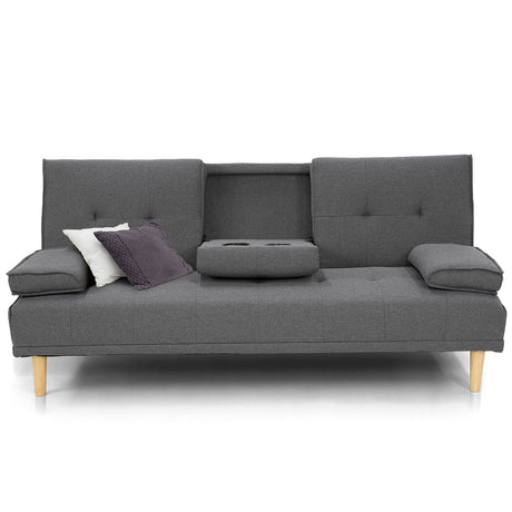 Sarantino ROCHESTER Dark Grey Linen Sofa Bed — High-Density Foam, Guest Bed — Allure Home Collections