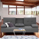 Sarantino ROCHESTER Dark Grey Linen Sofa Bed — High-Density Foam, Guest Bed — Allure Home Collections