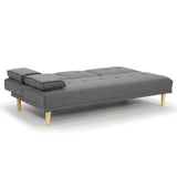 Sarantino ROCHESTER Dark Grey Linen Sofa Bed — High-Density Foam, Guest Bed — Allure Home Collections