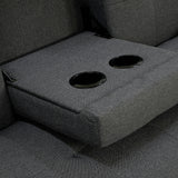 Sarantino ROCHESTER Dark Grey Linen Sofa Bed — High-Density Foam, Guest Bed — Allure Home Collections