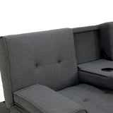 Sarantino ROCHESTER Dark Grey Linen Sofa Bed — High-Density Foam, Guest Bed — Allure Home Collections