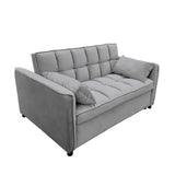 Sarantino QUINCY 2-Seater Velvet Sofa Bed — Dark Grey, Wooden Frame, Tufted — Allure Home Collections