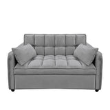 Sarantino QUINCY 2-Seater Velvet Sofa Bed — Dark Grey, Wooden Frame, Tufted — Allure Home Collections