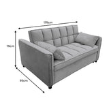 Sarantino QUINCY 2-Seater Velvet Sofa Bed — Dark Grey, Wooden Frame, Tufted — Allure Home Collections