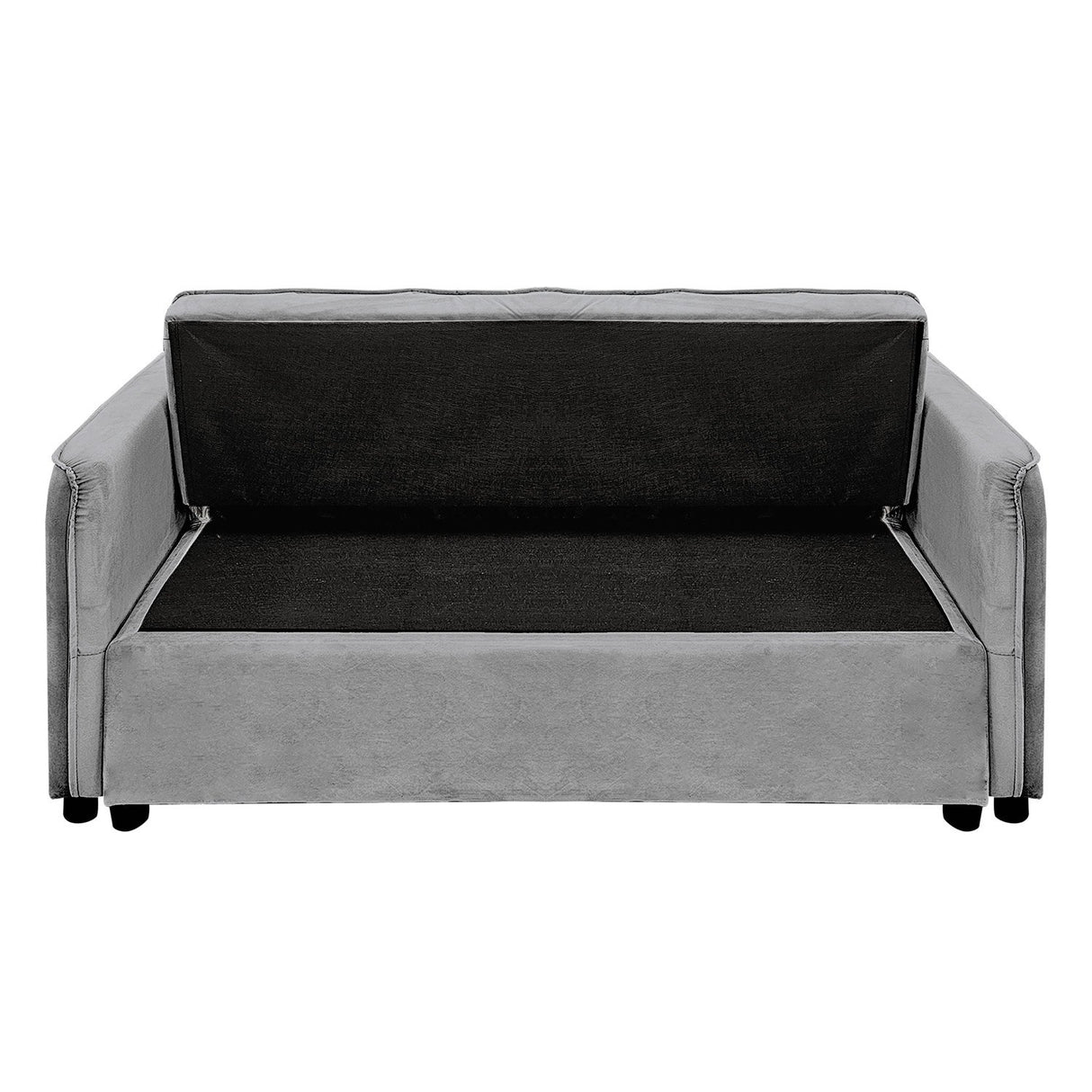 Sarantino QUINCY 2-Seater Velvet Sofa Bed — Dark Grey, Wooden Frame, Tufted — Allure Home Collections