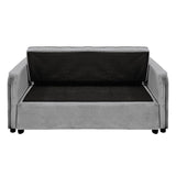 Sarantino QUINCY 2-Seater Velvet Sofa Bed — Dark Grey, Wooden Frame, Tufted — Allure Home Collections