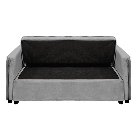 Sarantino QUINCY 2-Seater Velvet Sofa Bed — Dark Grey, Wooden Frame, Tufted — Allure Home Collections