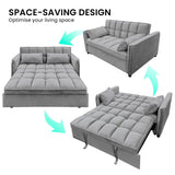 Sarantino QUINCY 2-Seater Velvet Sofa Bed — Dark Grey, Wooden Frame, Tufted — Allure Home Collections