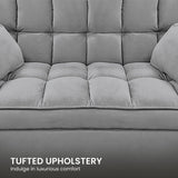 Sarantino QUINCY 2-Seater Velvet Sofa Bed — Dark Grey, Wooden Frame, Tufted — Allure Home Collections