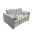 Sarantino QUINCY 2-Seater Velvet Sofa Bed — Light Grey, Wooden Frame, Tufted — Allure Home Collections