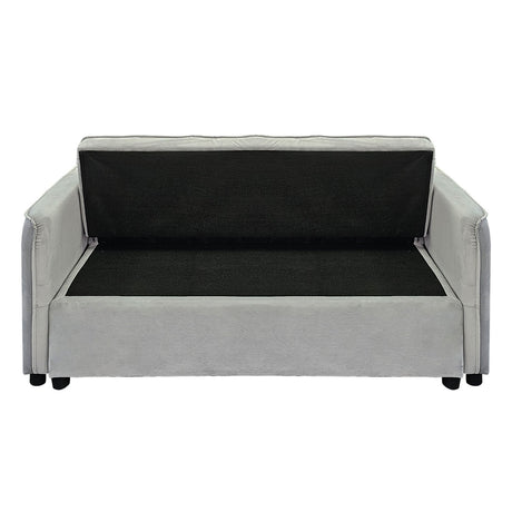 Sarantino QUINCY 2-Seater Velvet Sofa Bed — Light Grey, Wooden Frame, Tufted — Allure Home Collections