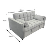 Sarantino QUINCY 2-Seater Velvet Sofa Bed — Light Grey, Wooden Frame, Tufted — Allure Home Collections