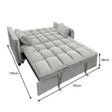 Sarantino QUINCY 2-Seater Velvet Sofa Bed — Light Grey, Wooden Frame, Tufted — Allure Home Collections