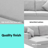 Torrevieja 3 Seater Corner Sofa, Light Grey