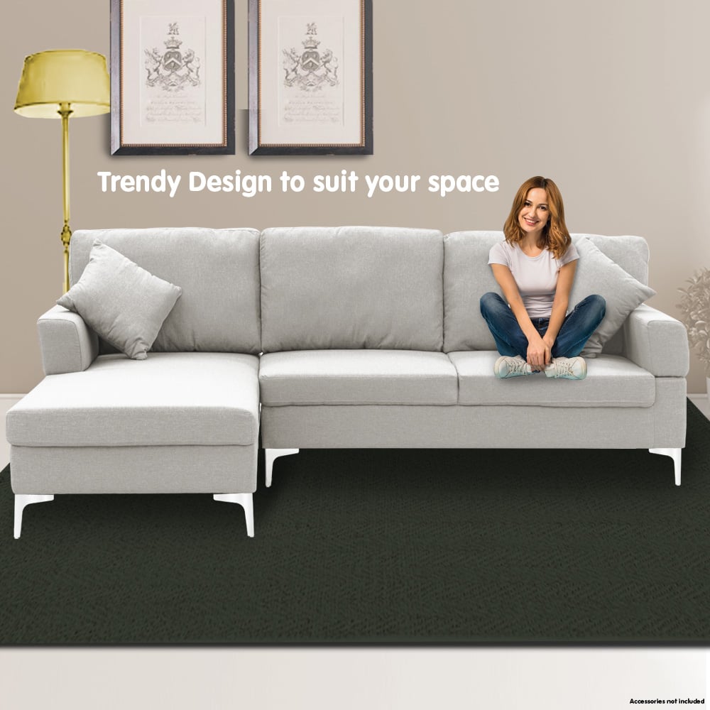 Torrevieja 3 Seater Corner Sofa, Light Grey