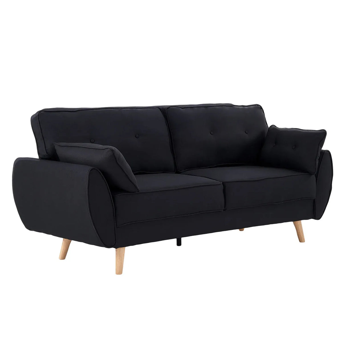 Xabia black linen sofa bed in a modern living room