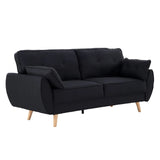 Xabia black linen sofa bed in a modern living room