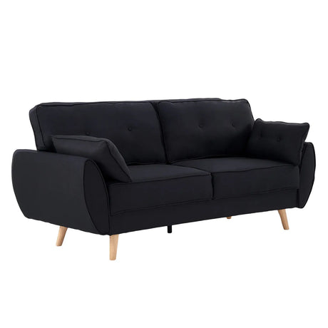 Xabia black linen sofa bed in a modern living room