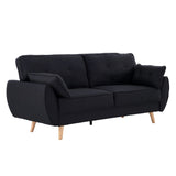 Sarantino Black Modular Linen Sofa Bed — 3-Seater, Contemporary Design — Allure Home Collections