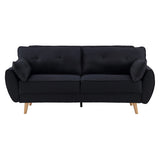 Sarantino Black Modular Linen Sofa Bed — 3-Seater, Contemporary Design — Allure Home Collections