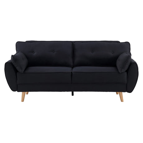 Sarantino Black Modular Linen Sofa Bed — 3-Seater, Contemporary Design — Allure Home Collections
