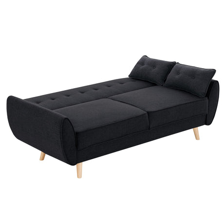 Sarantino Black Modular Linen Sofa Bed — 3-Seater, Contemporary Design — Allure Home Collections