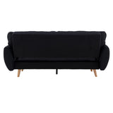 Sarantino Black Modular Linen Sofa Bed — 3-Seater, Contemporary Design — Allure Home Collections