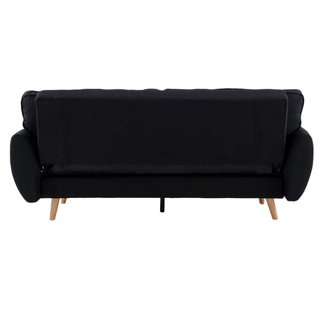 Sarantino Black Modular Linen Sofa Bed — 3-Seater, Contemporary Design — Allure Home Collections
