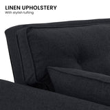 Sarantino Black Modular Linen Sofa Bed — 3-Seater, Contemporary Design — Allure Home Collections