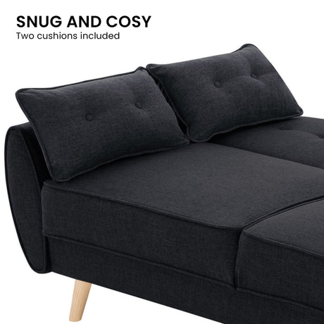 Sarantino Black Modular Linen Sofa Bed — 3-Seater, Contemporary Design — Allure Home Collections