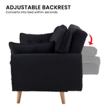 Sarantino Black Modular Linen Sofa Bed — 3-Seater, Contemporary Design — Allure Home Collections