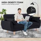 Sarantino Black Modular Linen Sofa Bed — 3-Seater, Contemporary Design — Allure Home Collections