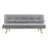 Sarantino 3-Seater Linen Sofa Bed with Curved Design — Dark Grey, Wooden Legs — Allure Home Collections